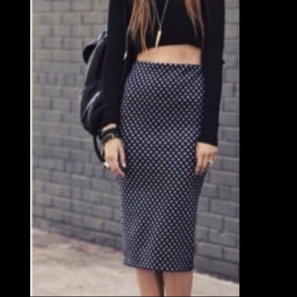 Zara polka dot pencil skirt!